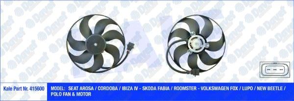 KALE 415600 Fan Motoru Vw Arosa / Cordoba / Ibiza Iv - Fabia / Roomster - Fox / Lupo / New Beetle / Polo (250/80w 345mm) (Fan-Motor)